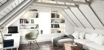 A converted loft being used as an office
