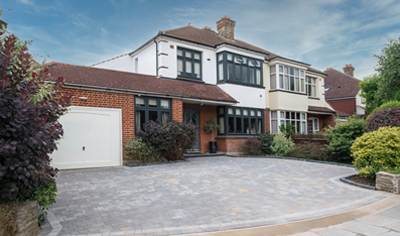 A block paved driveaway