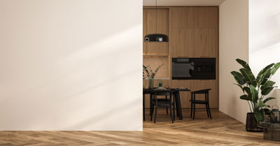 A plastered wall in a living room