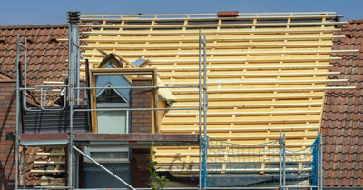 A new roof being built